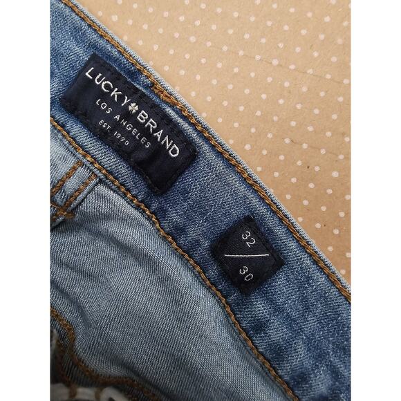 Lucky Brand Jeans 121 Mens 32x30 Slim Straight Med Wash Stretch Denim - Picture 8 of 9